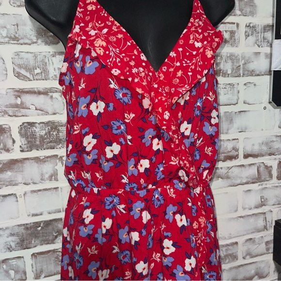 Express Red Ruffled Tiered Sundress - Picture 4 of 9